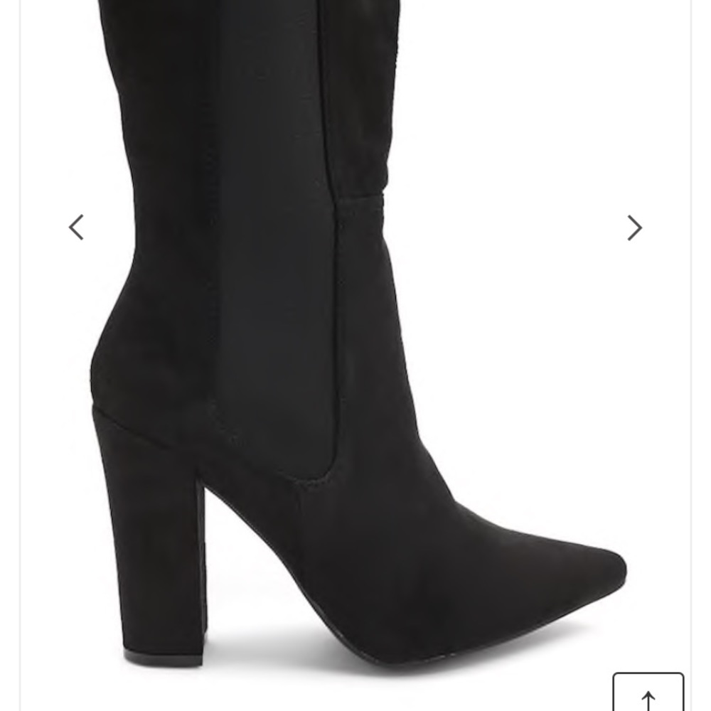 Brand new black mid-calf faux suede boots